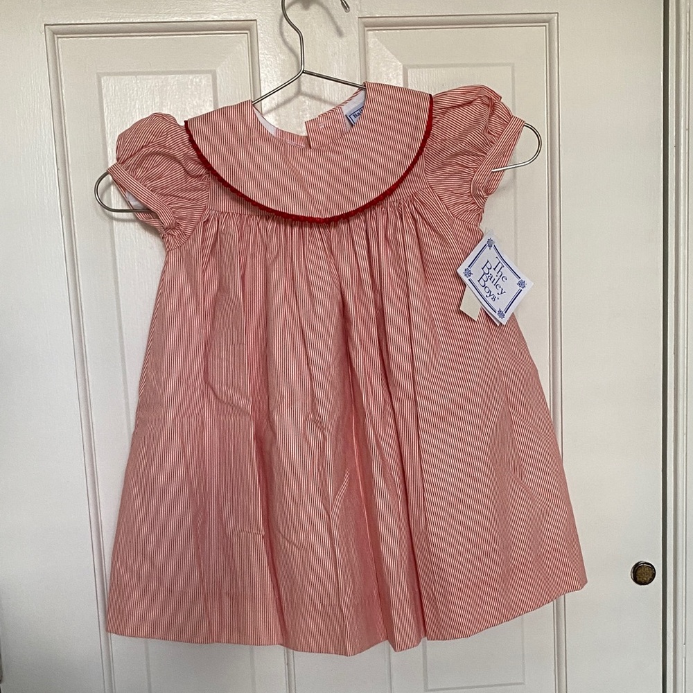 Red Striped Dress with Peter Pan Collar, Bailey Boys. NWT, 18 months.